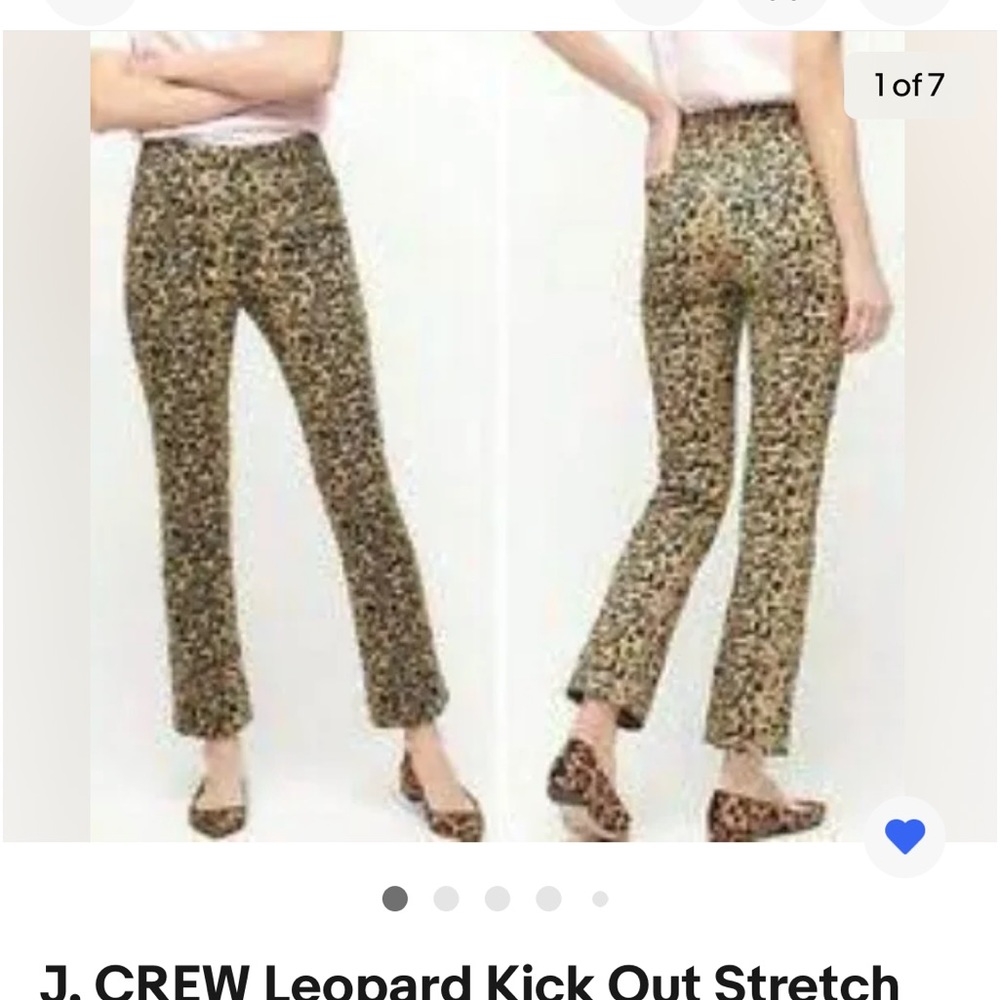 NWT j.crew leopard soft brushed pants 32